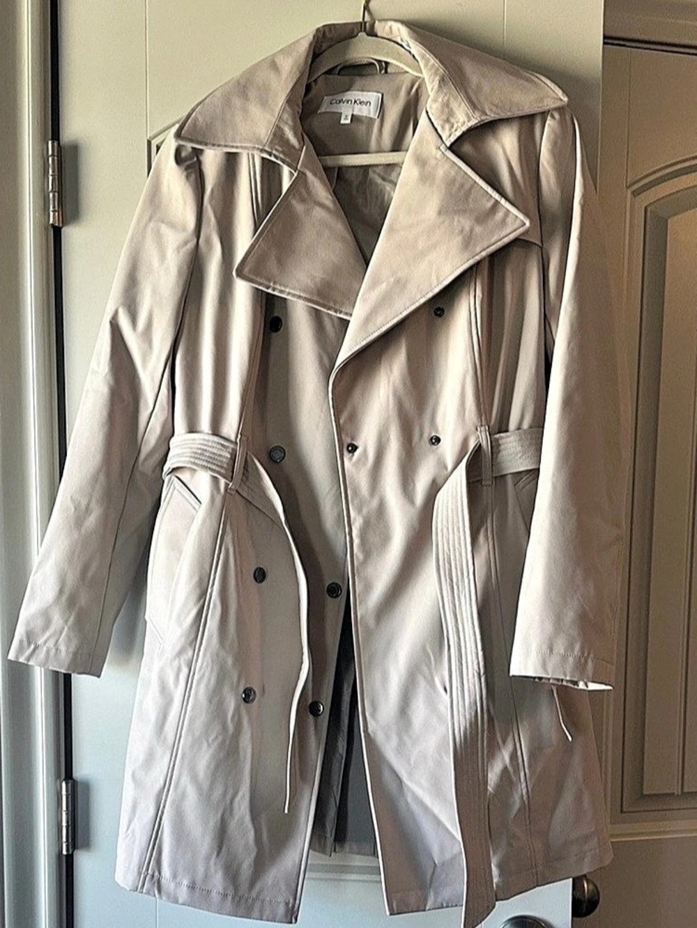 Calvin Klein Women'Small Trench Coat Beige Size Small Like New